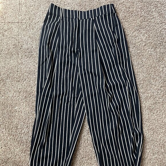 Navy/White Striped Trousers - Picture 1 of 1